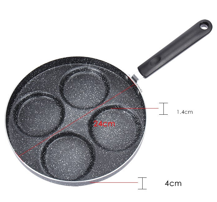 Nonstick 4-Cup Egg and Pancake Frying Pan for Gas Stove and Induction Cooker
