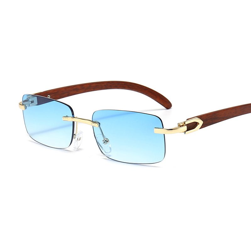 Stylish Frameless Eyeglasses with Exquisite Wood Grain Design
