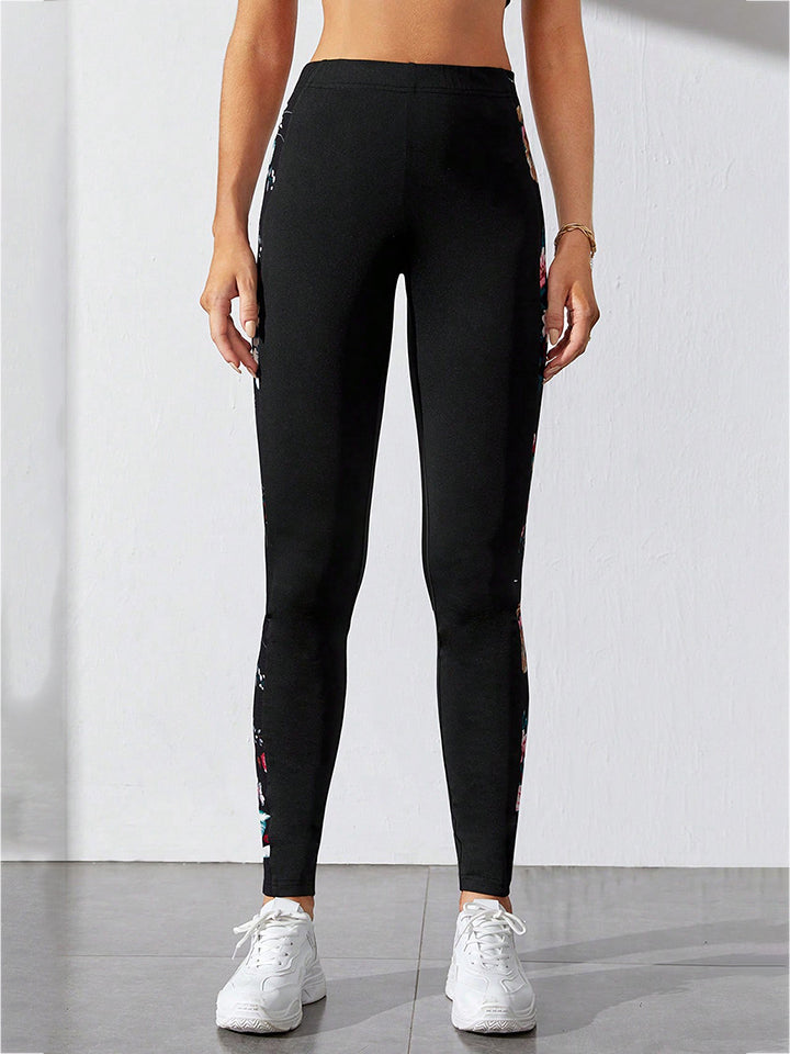 Women's Floral Patterned Wide Waistband Casual Pants