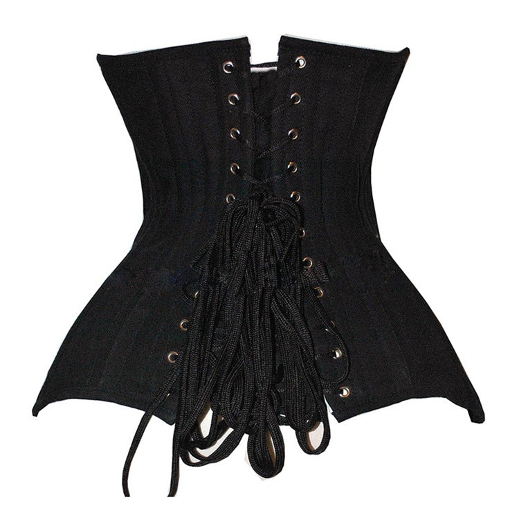 European and American Style Girls' Double Steel Black Corset for Body Sculpting