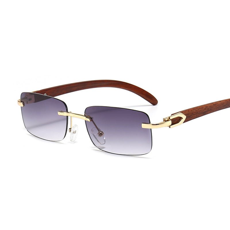 Stylish Frameless Eyeglasses with Exquisite Wood Grain Design