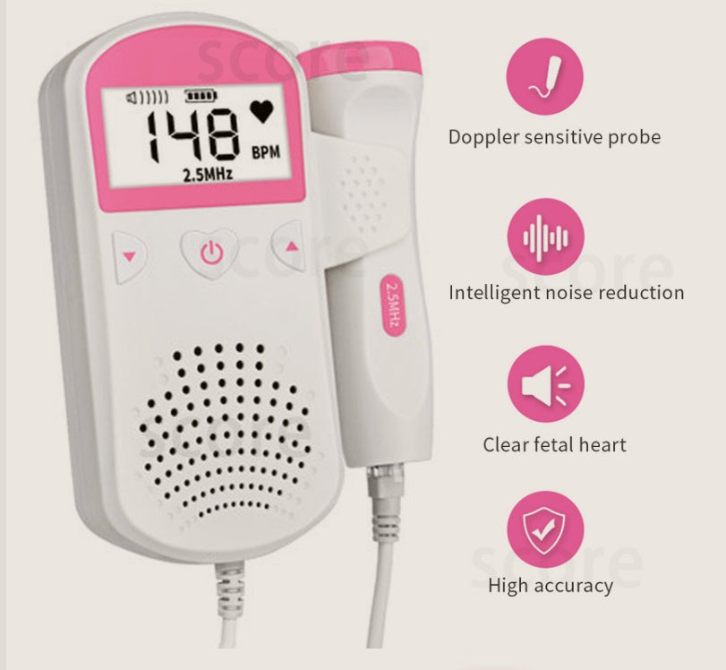 Home Use Fetal Heart Rate Monitor - Pregnancy Essential for Detecting Baby Fetal Heart Sound and Rate