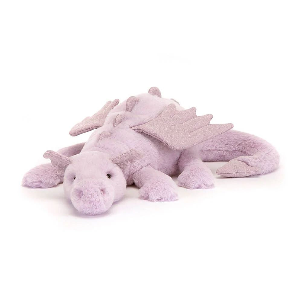 Sparkling Lavender Purple Dragon with Soft Fur and Unique Features
