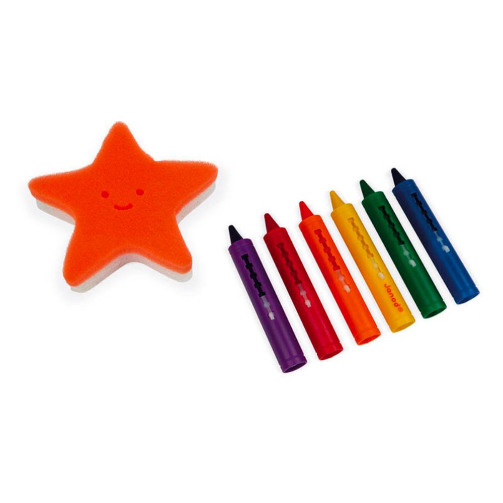 Janod Bath Time Colouring Set - Ideal for Multiplayer Fun