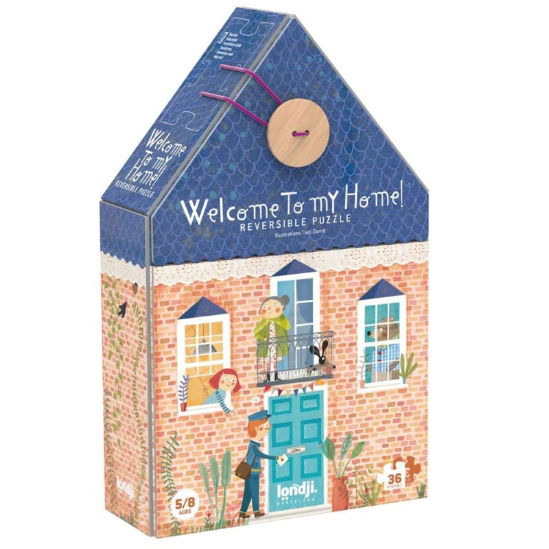 Londji Reversible 36-Piece 'Welcome to My Home' Puzzle for Kids Aged 3 - 6