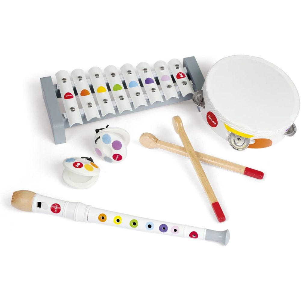 Janod Colorful Wooden Musical Set for 2+ Year-Old Kids