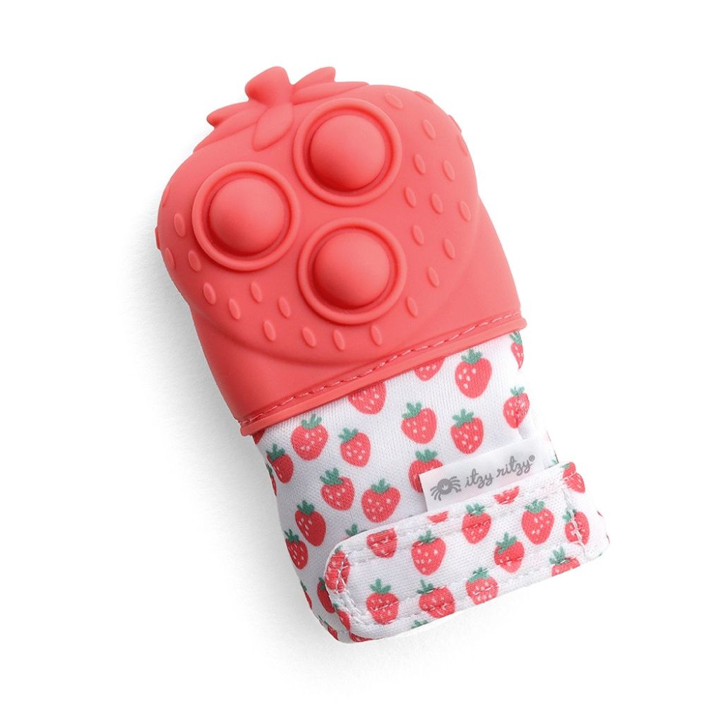 Itzy Mitt Pop Teething and Fidget Toy - Strawberry Flavor