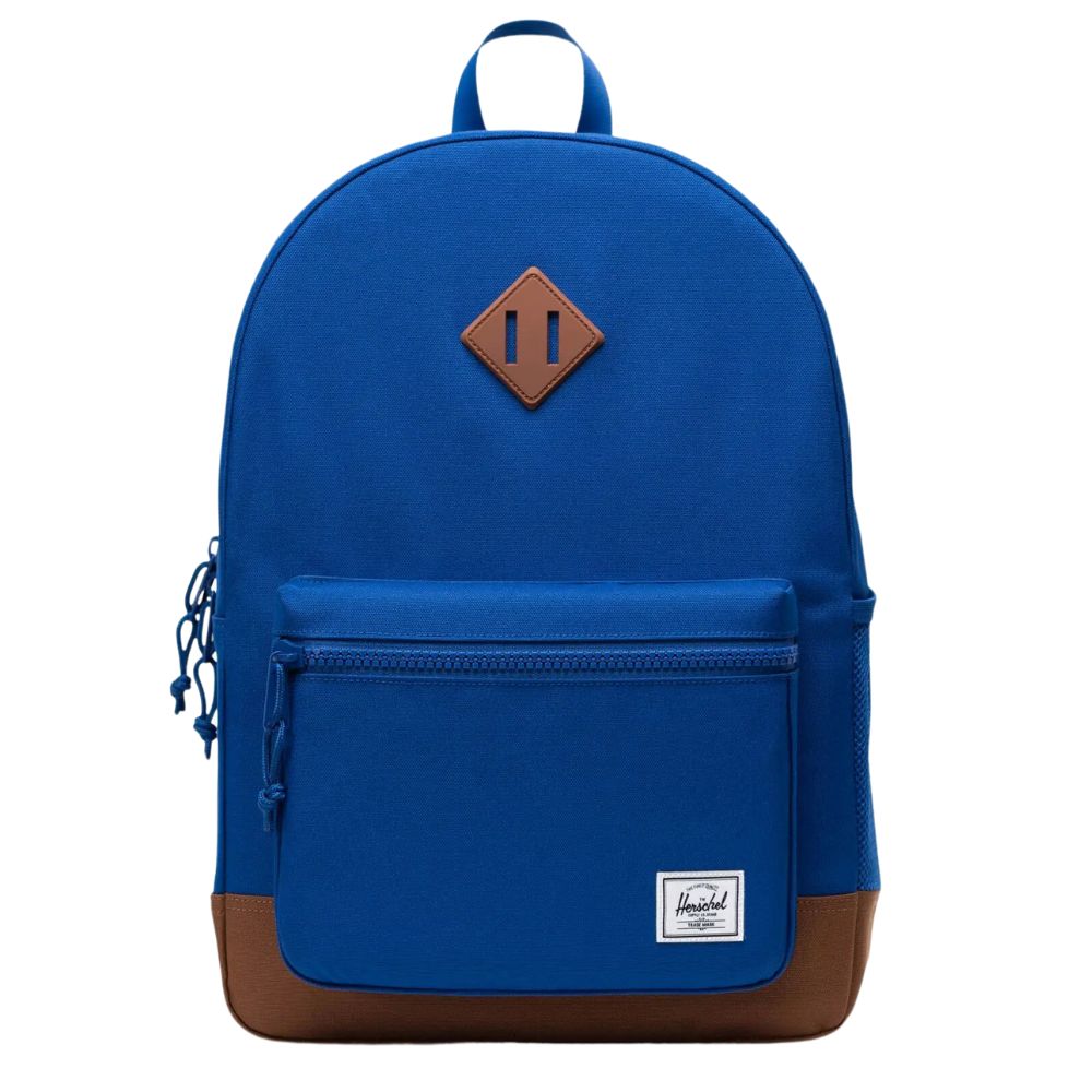Herschel Heritage Youth Backpack - 26 Liter in Surf The Web/Saddle Brown Color for 8 - 12 Years Old
