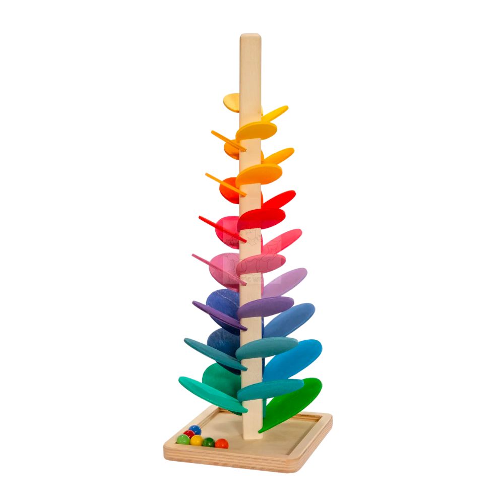 Small-Sized Magical Wooden Marble Play Tree