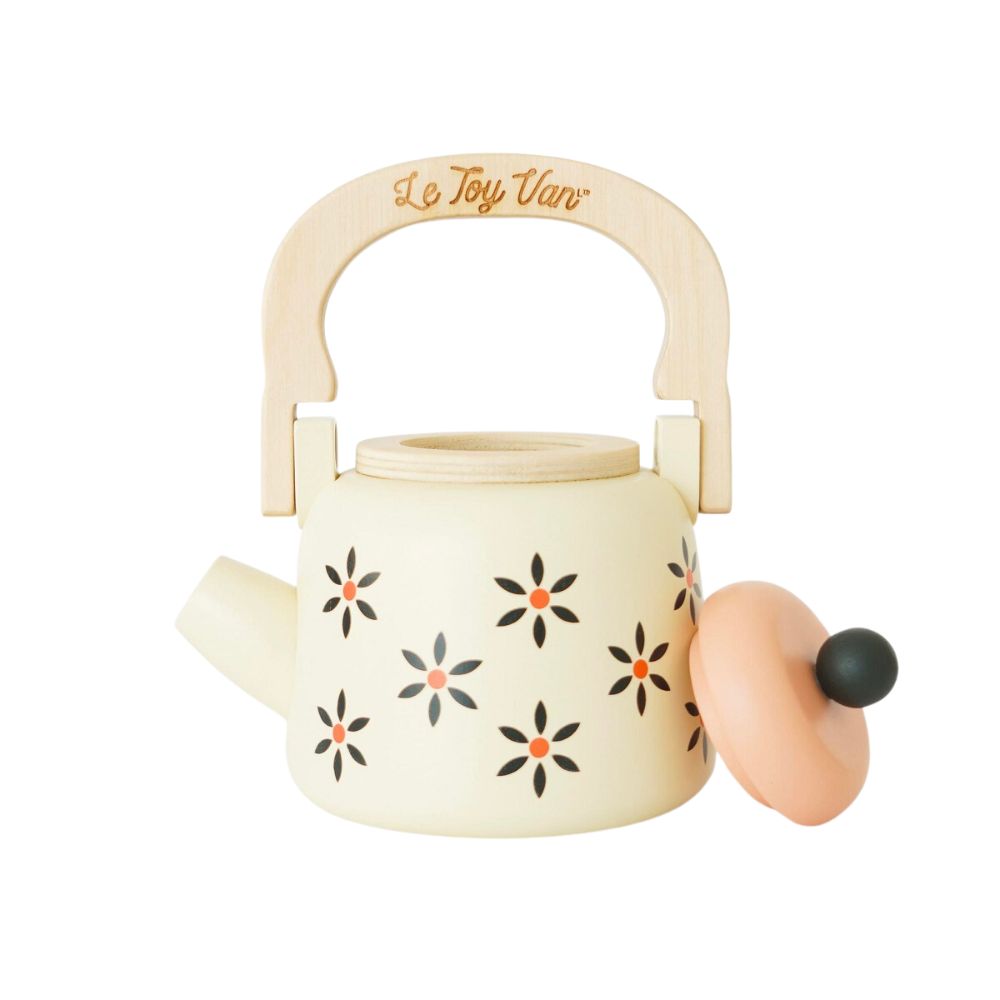Le Toy Van Classic Vintage-Style Wooden Tea Kettle for Kids' Play