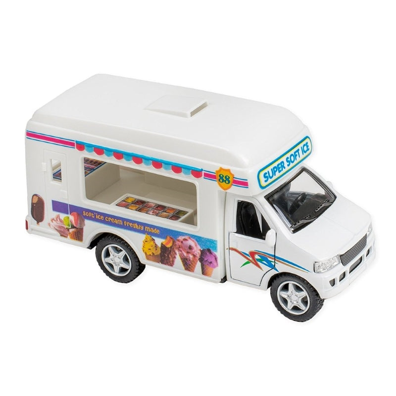 Assorted Schylling Die - Cast Food Trucks with Pull - Back Motor