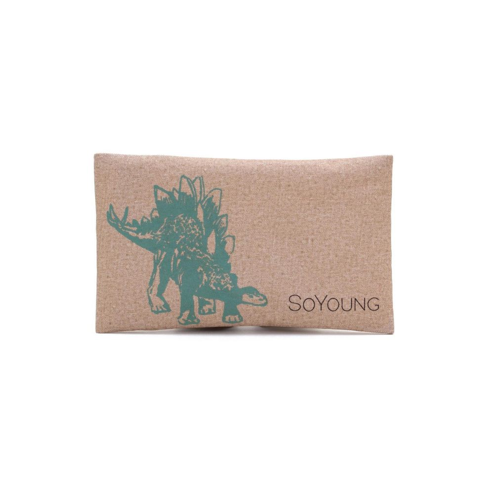 Green Stegosaurus-themed Raw Linen Ice Pack for Little Adventurers