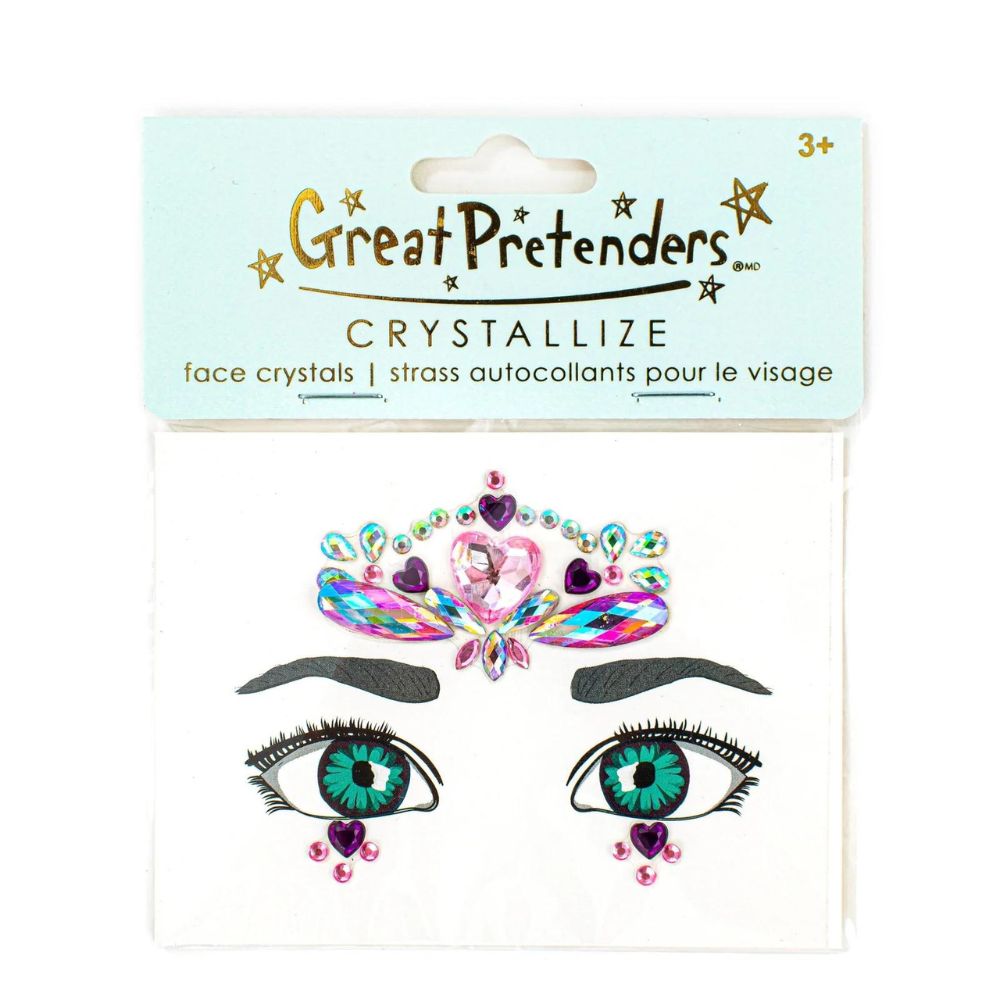 Decorative Hearts and Shaped Face Crystals Stickers Set