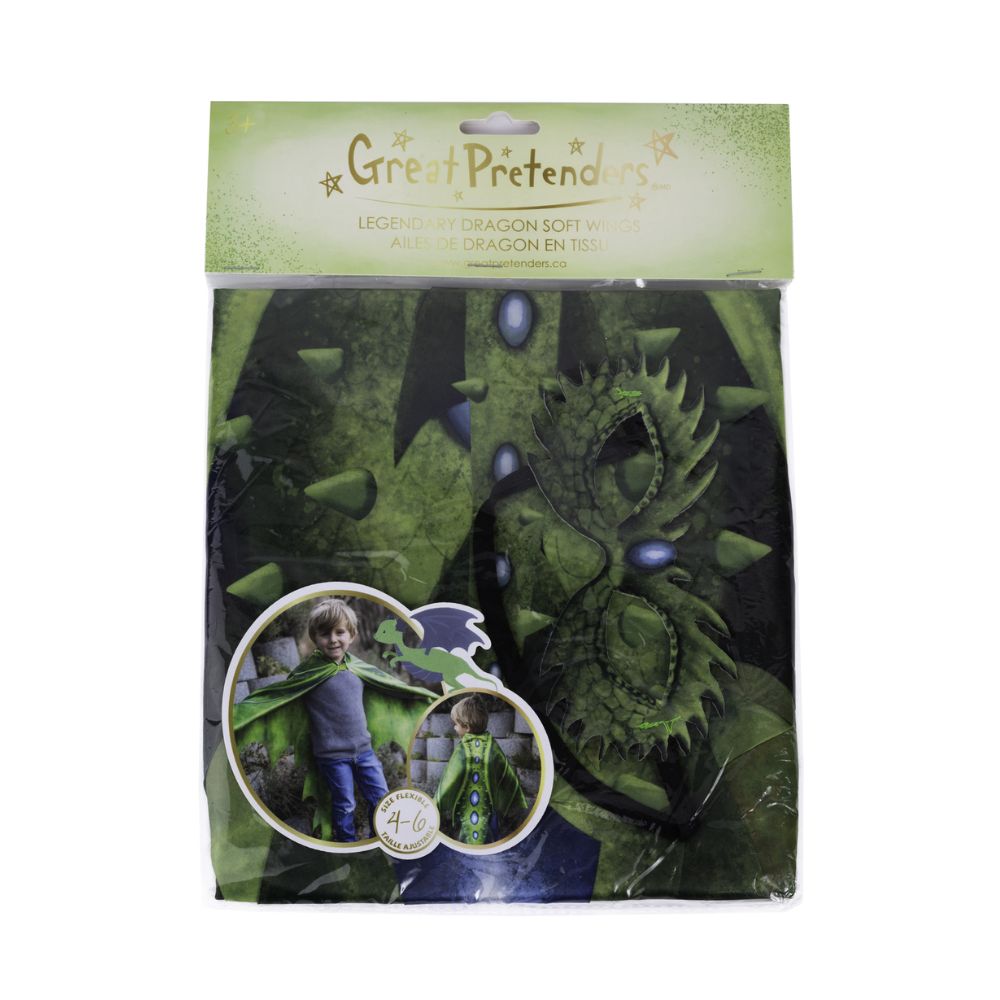 Fantastic Legendary Dragon Soft Wings and Mask for Kids Size 4 - 6