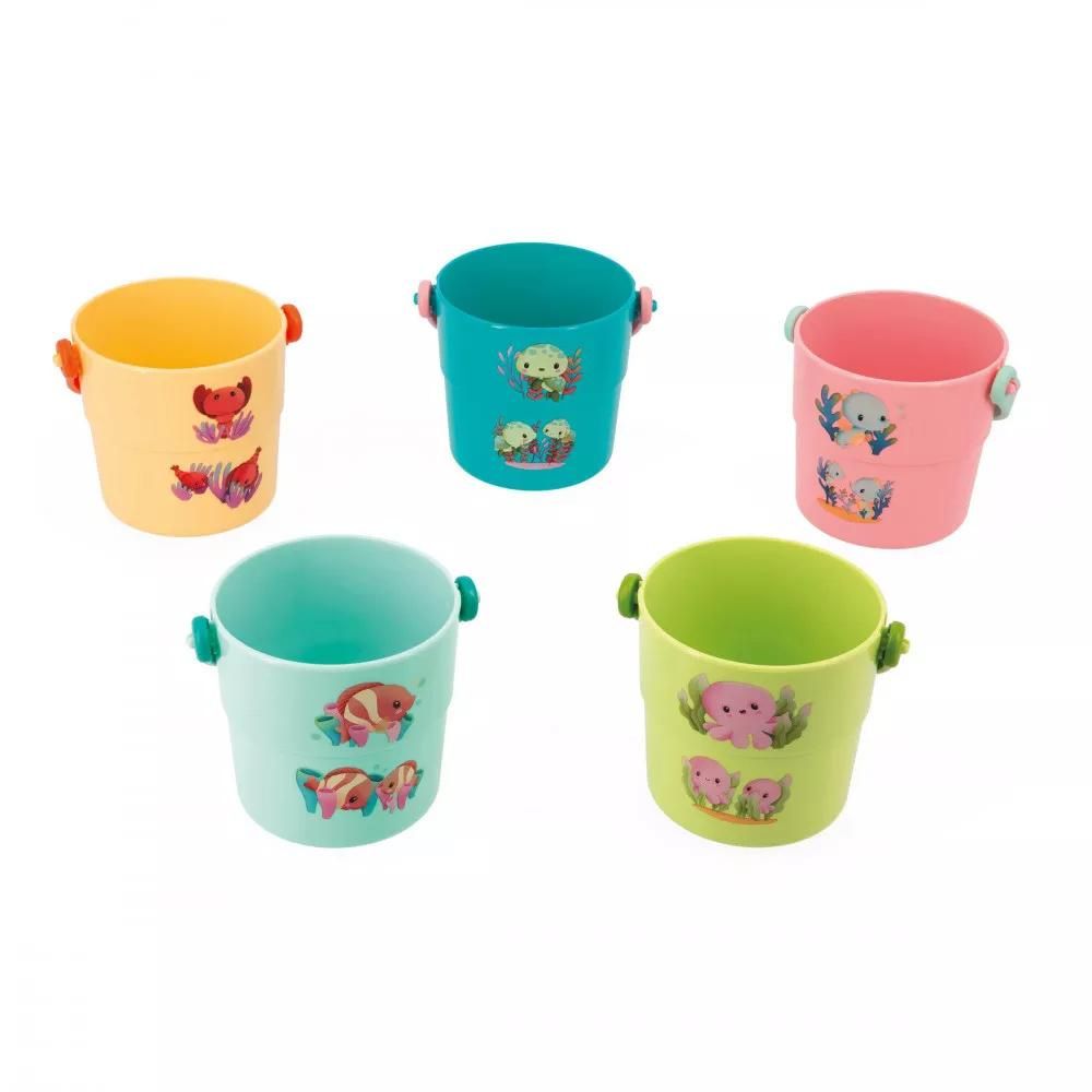 Janod Colorful My Baby Animals Leaking Bath Buckets