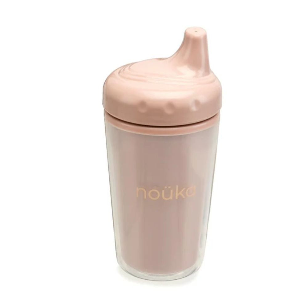 noüka Soft Blush Insulated Sippy Cup - Keeps Drinks at Ideal Temp