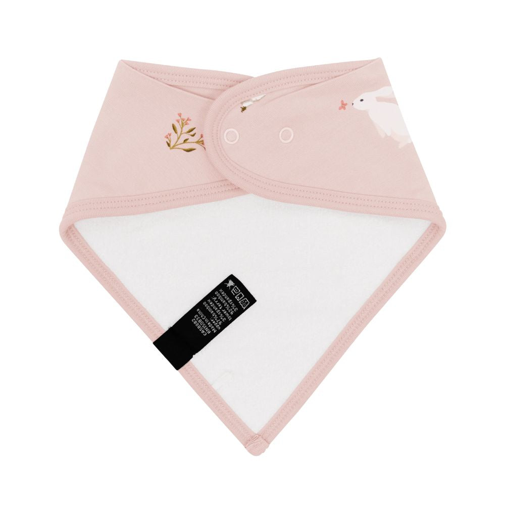 Kyte Baby Blush Rabbit-themed Absorbent Bib for Infants and Toddlers