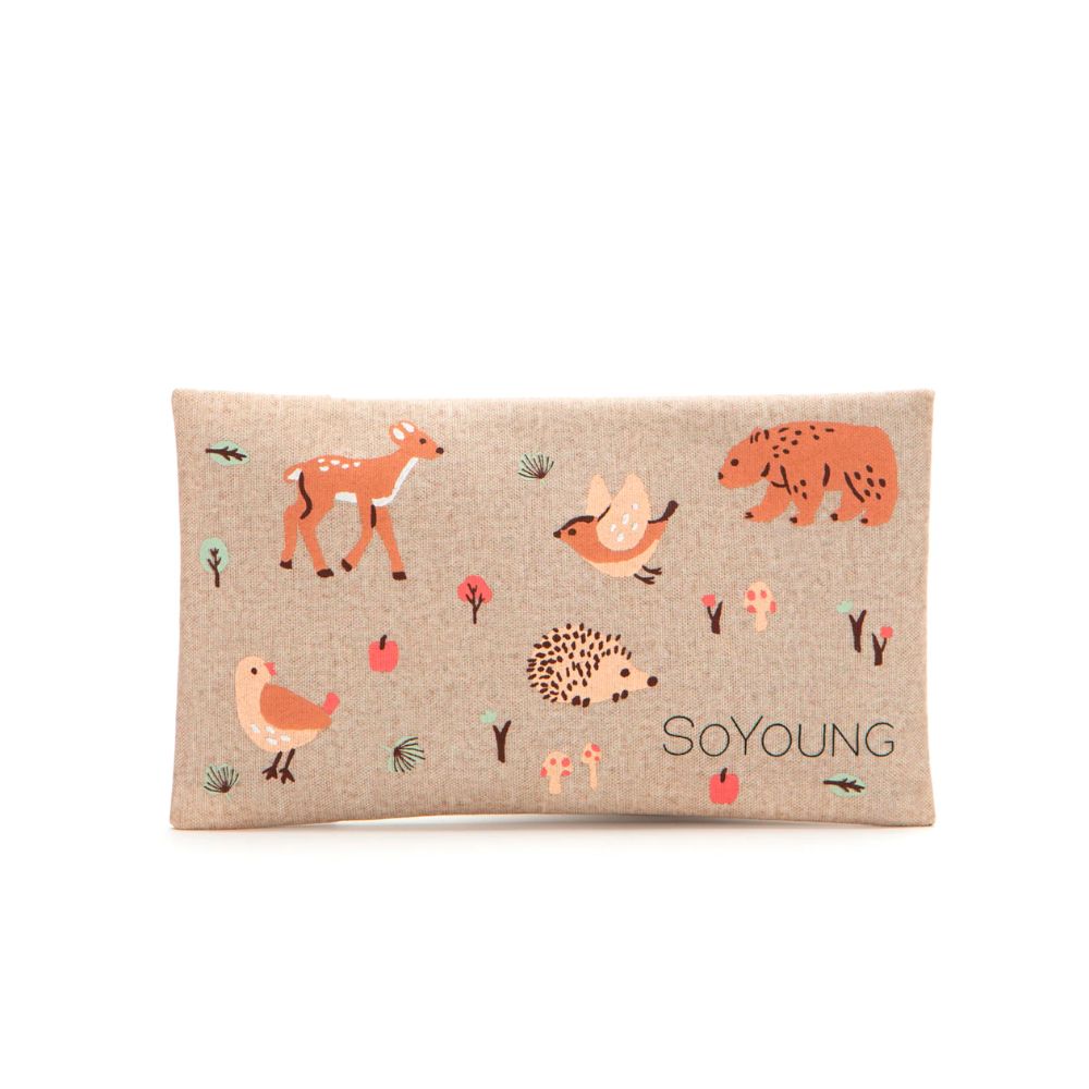 Raw Linen Ice Pack with Enchanting Forest Friends Design