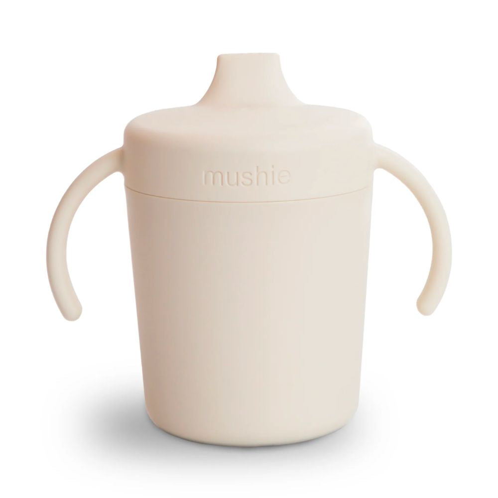 Ivory-colored Mushie Training Sippy Cup for Little Ones