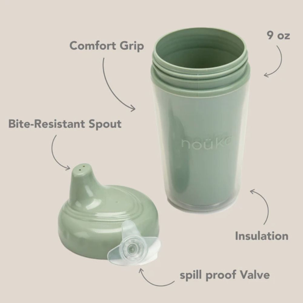 noüka Insulated Baby Sippy Cup in Moss Green Color