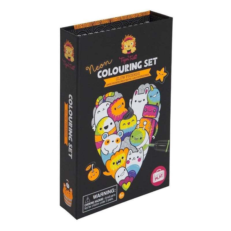 Glow-in-the-Dark Neon Colouring Set for All-Age Kids - Glow Friends