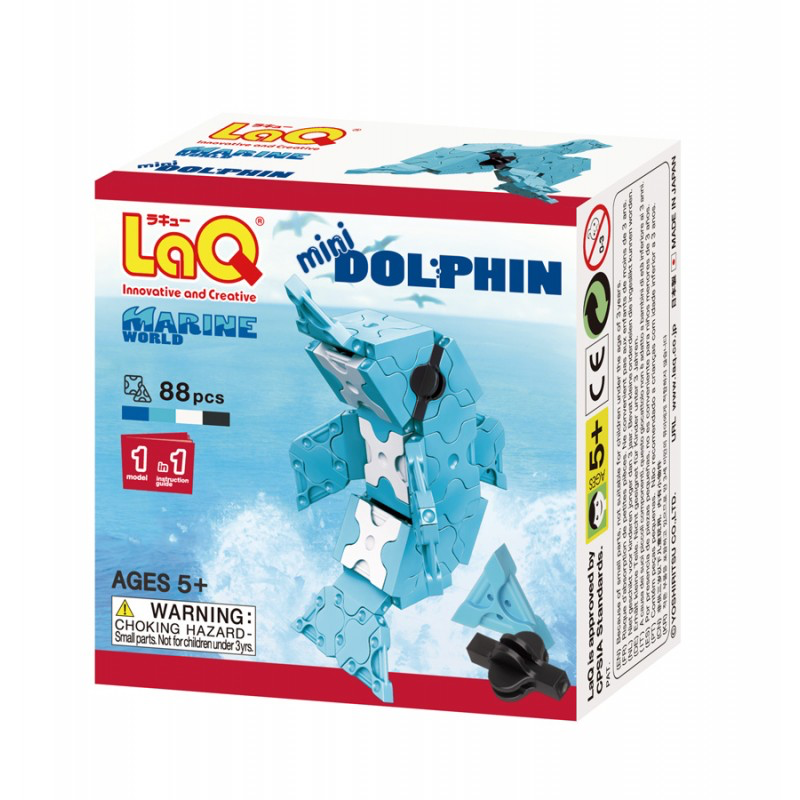 LaQ Miniature Dolphin Building Kit - 88 Pieces for Endless Fun