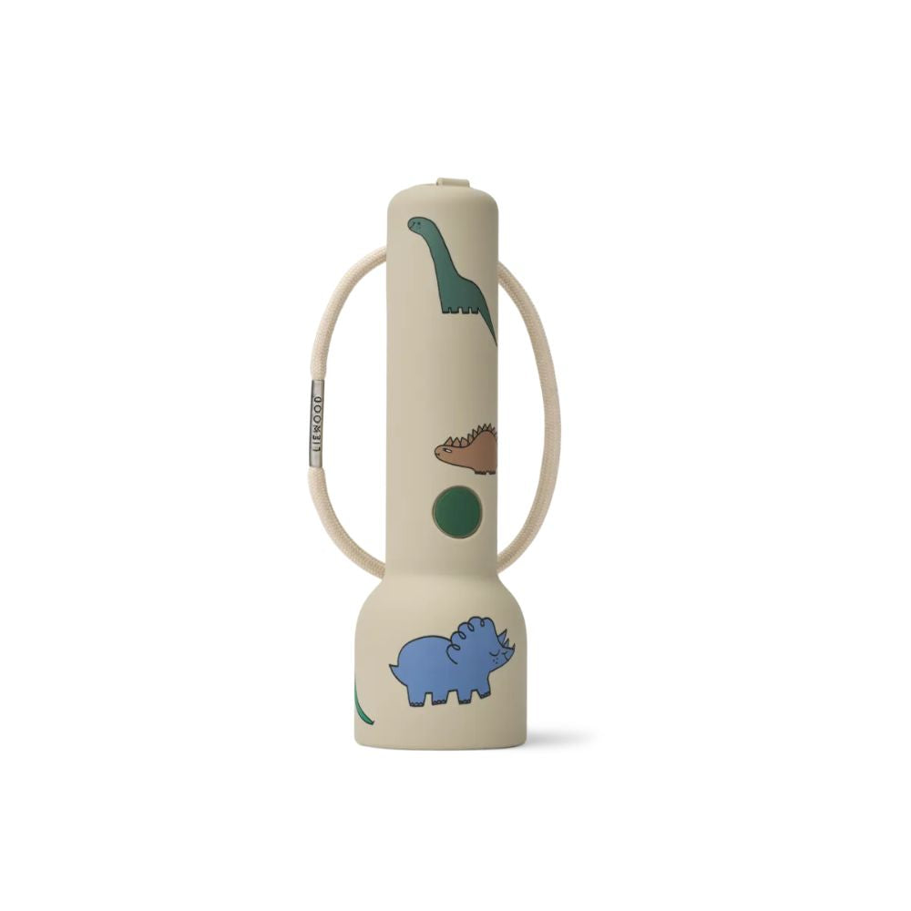 Liewood Kids' Dinosaur - Themed Printed Silicone Flashlight in Gray Color