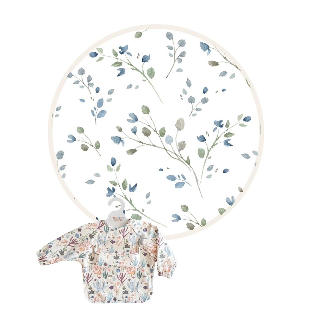 Long Sleeve Toddler Bib with Delicate Flower Design