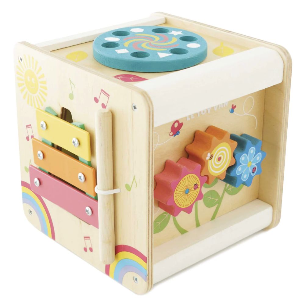 Le Toy Van Petit Wooden Activity Cube for Early Learning and Sensory Exploration