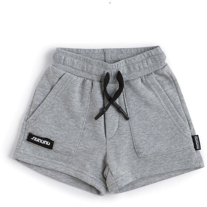 Nununu Soft Black French Terry Solid Gym Shorts for Kids and Pre - teens