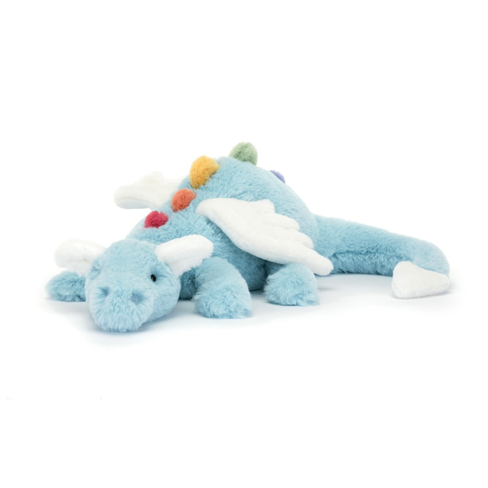 Large and Magical Sky-Blue Dragon Plush Toy