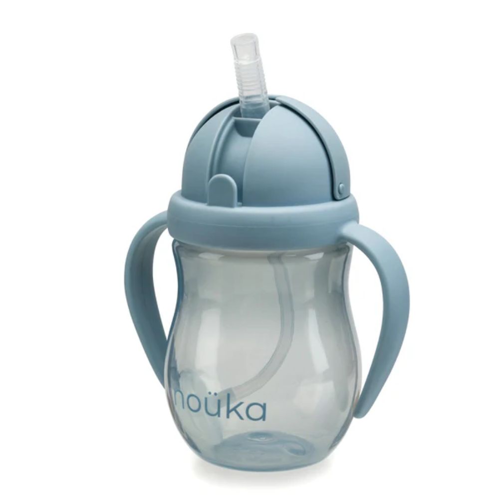noüka 8OZ Wave Non-Spill Weighted Flexible Straw Cup for Babies and Toddlers