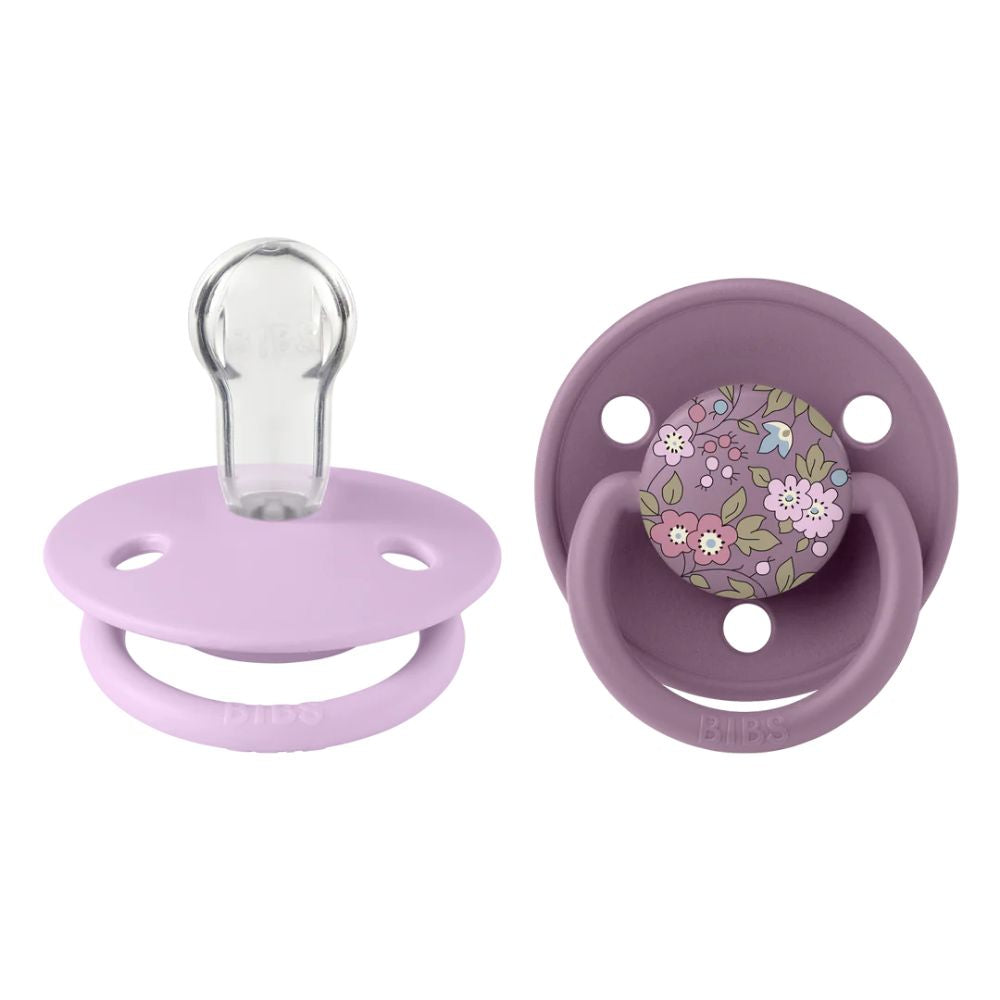 Liberty X BIBS De Lux Silicone Pacifier Set of 2 in Chamomile Lawn Mauve Mix, One Size