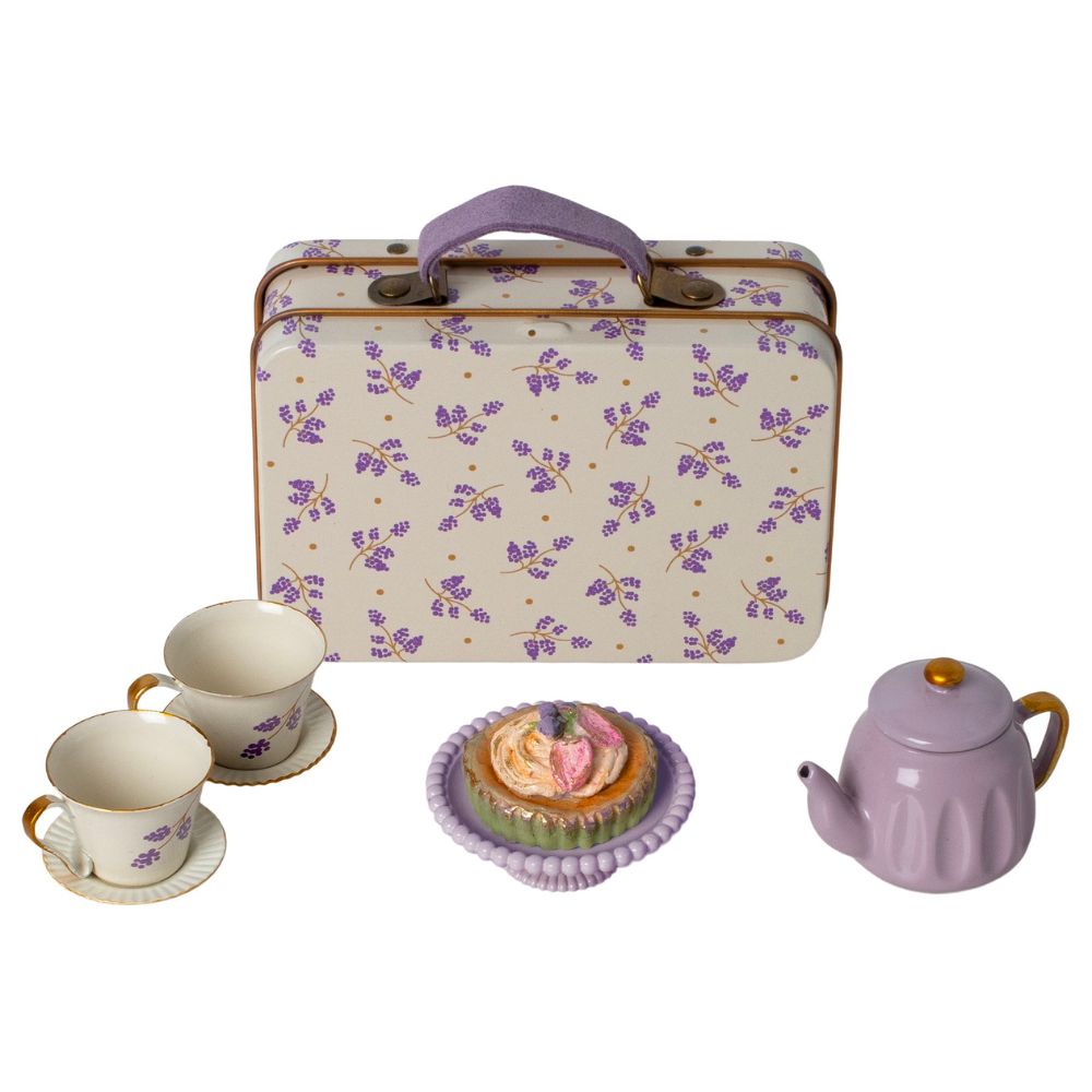 Maileg Purple Madeleine-themed Afternoon Treat Set for Mouse Dolls