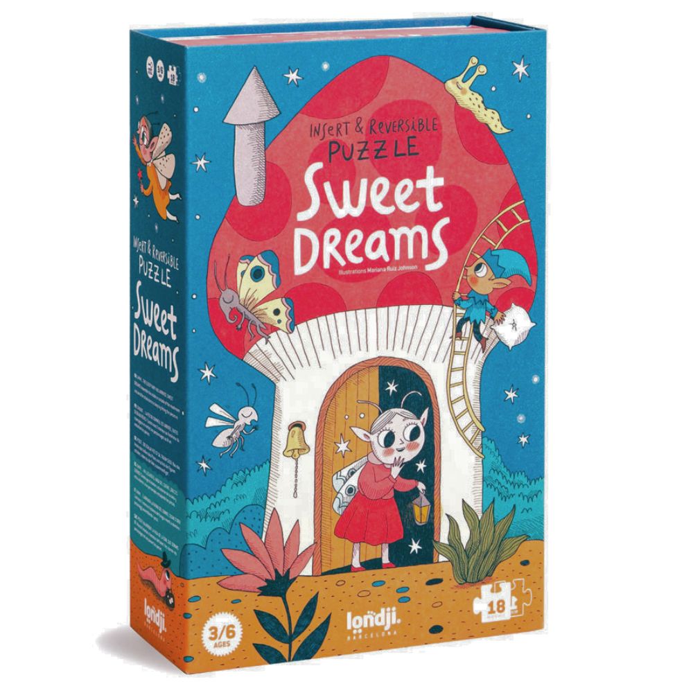 Londji Sweet Dreams Mushroom Themed Reversible Puzzle for Kids Aged 3+