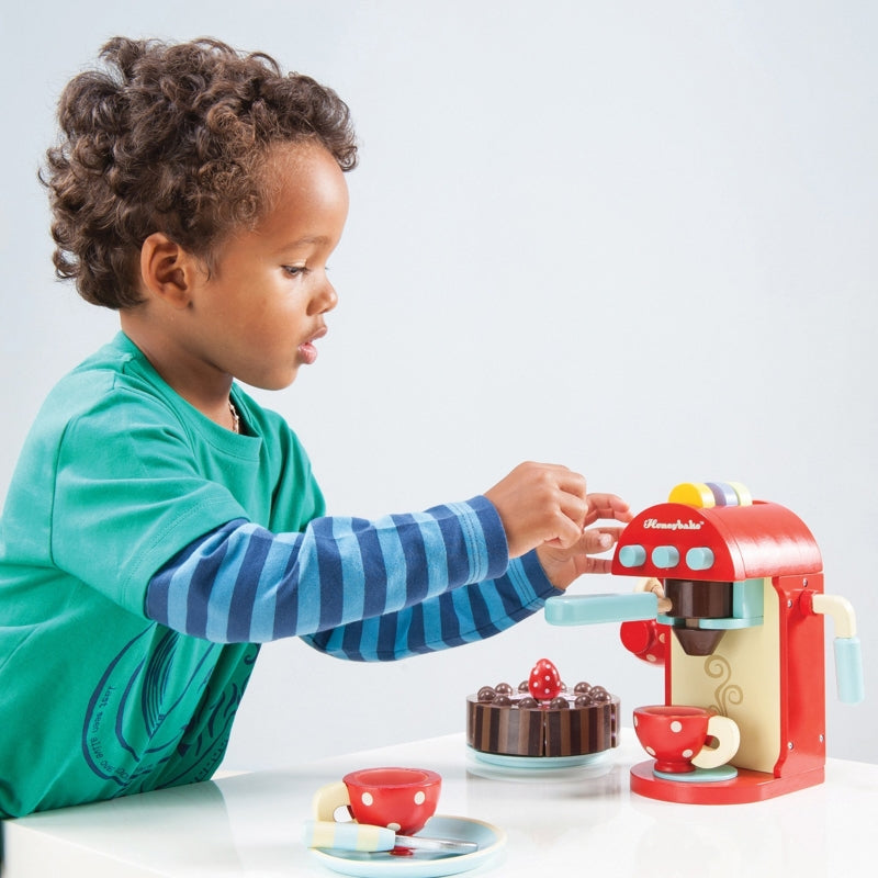 Le Toy Van Brightly - Painted Sustainable Café - Style Coffee Machine for Creative Play