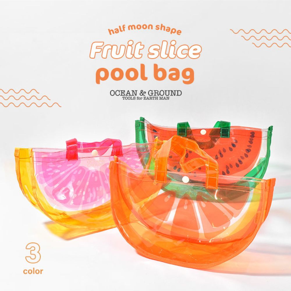 Red Ocean & Ground Themed Pop Fruits Sliced Shape PVC Pool Storage Bag