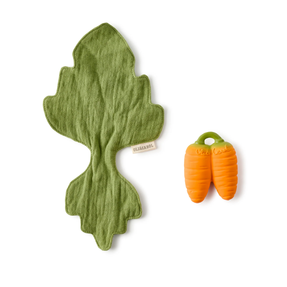 Oli and Carol Soft Mini Doudou Teether - Cathy the Carrot for Newborns