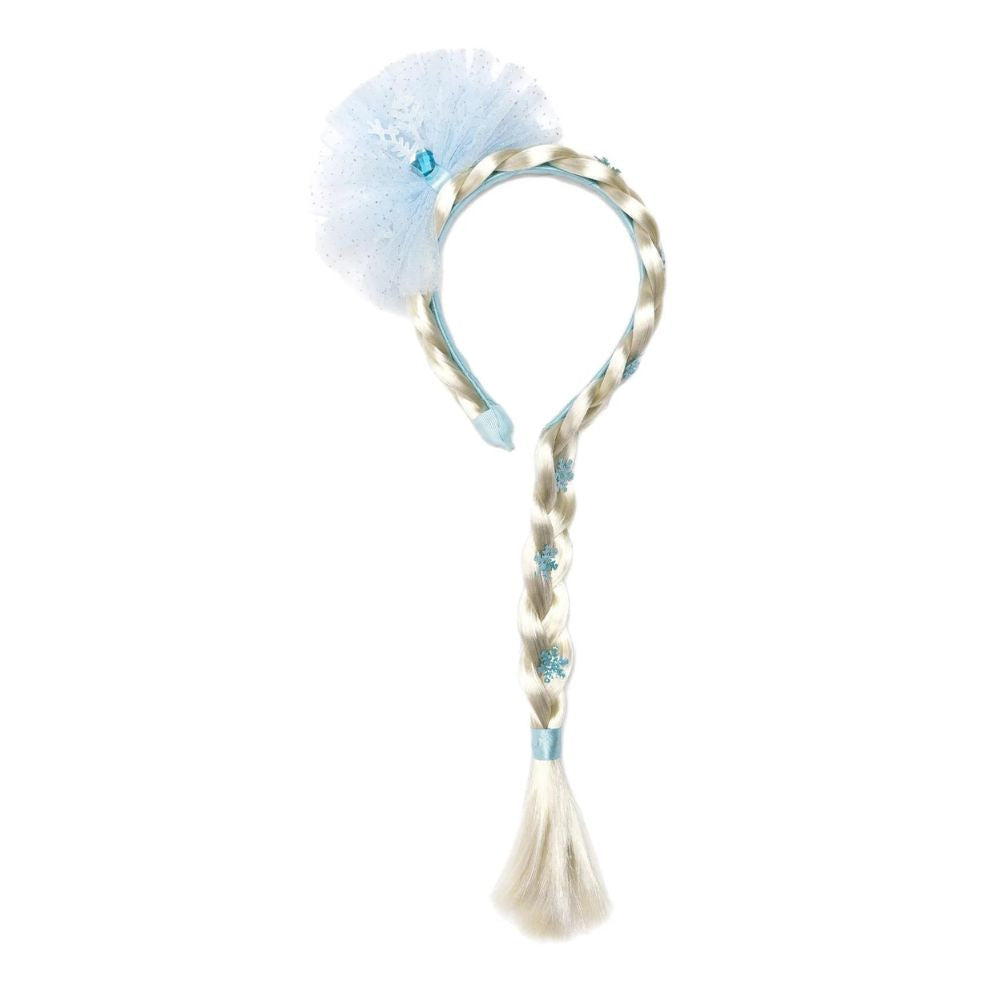 Magical Ice Queen Princess Blonde Hair Braid with Glistening Snowflakes