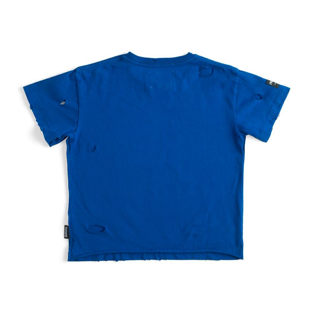 Nununu Cool Rock Nu Roll Distressed Blue Cotton T-Shirt for All Ages