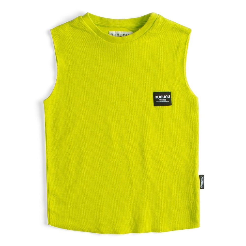 Nununu Soft Sleeveless Unisex Shirt in Hot Lime for Kids and Pre - teens