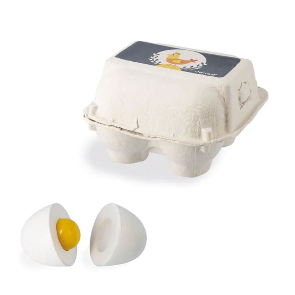 Janod Wooden Toy Eggs for The Little Chef's Kitchen Play