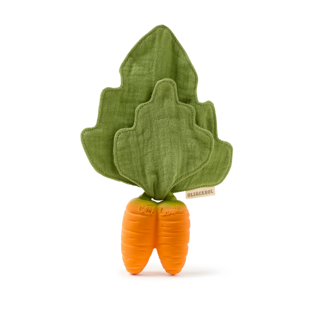 Oli and Carol Soft Mini Doudou Teether - Cathy the Carrot for Newborns