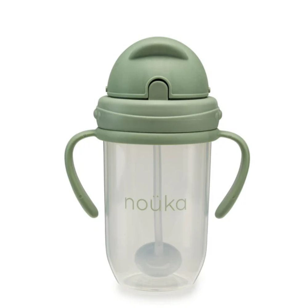 noüka 9OZ Moss Non-Spill Weighted Straw Cup for Babies and Toddlers