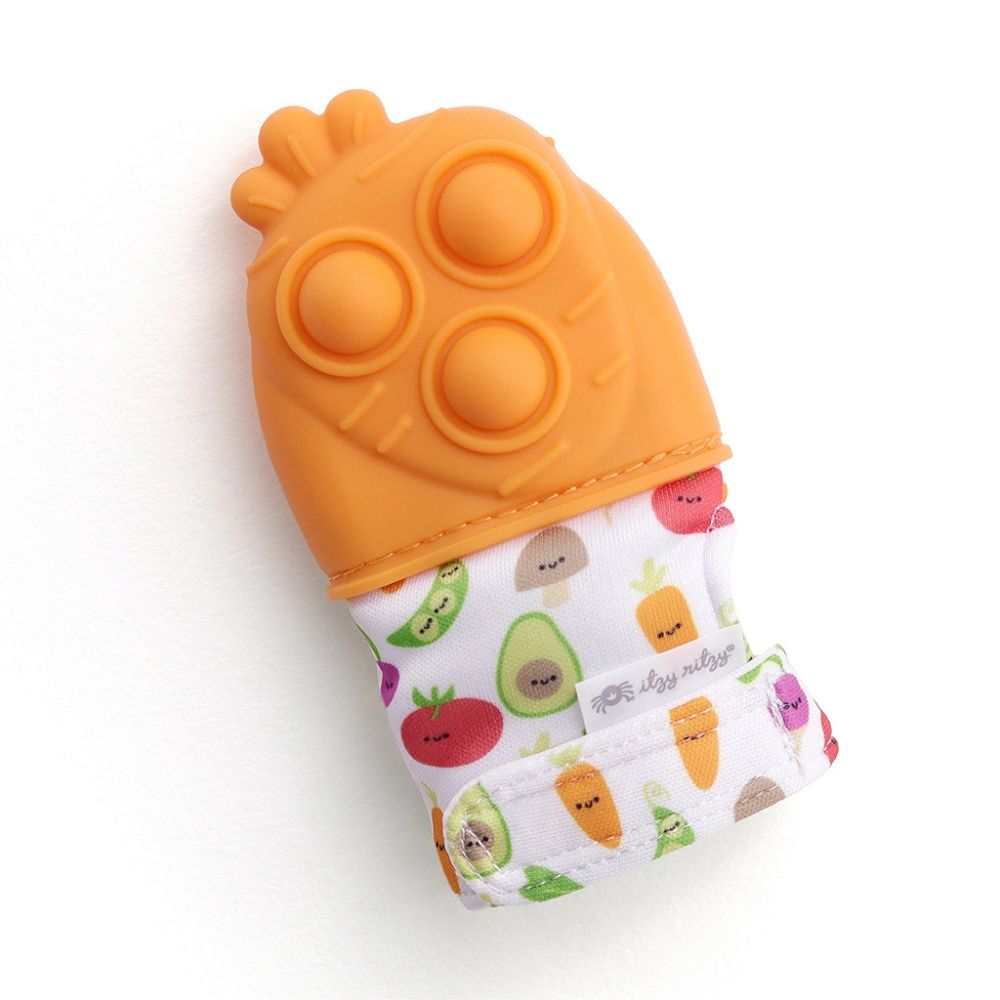 Itzy Mitt Pop - Carrot: An All - in - One Teething & Sensory Toy