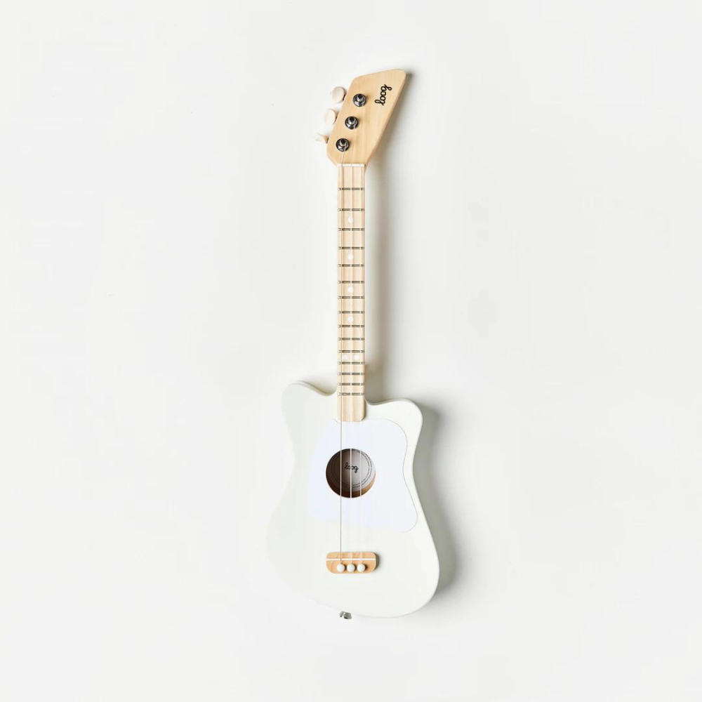 White Loog Mini Acoustic Guitar - Ideal for Beginners and Kids