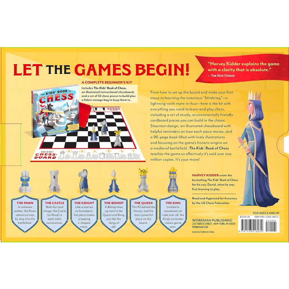 Children's Starter Kit: The Illustrated Book of Chess and Chess Pieces Set
