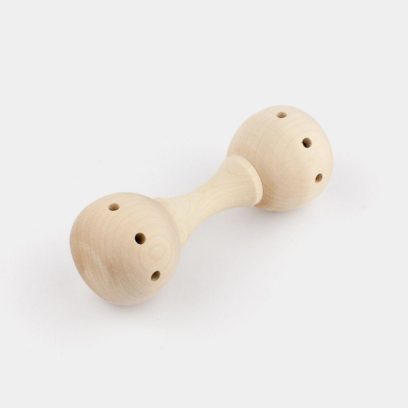 Exquisite Handcrafted Austrian Maplewood Rattle with Soft Bells