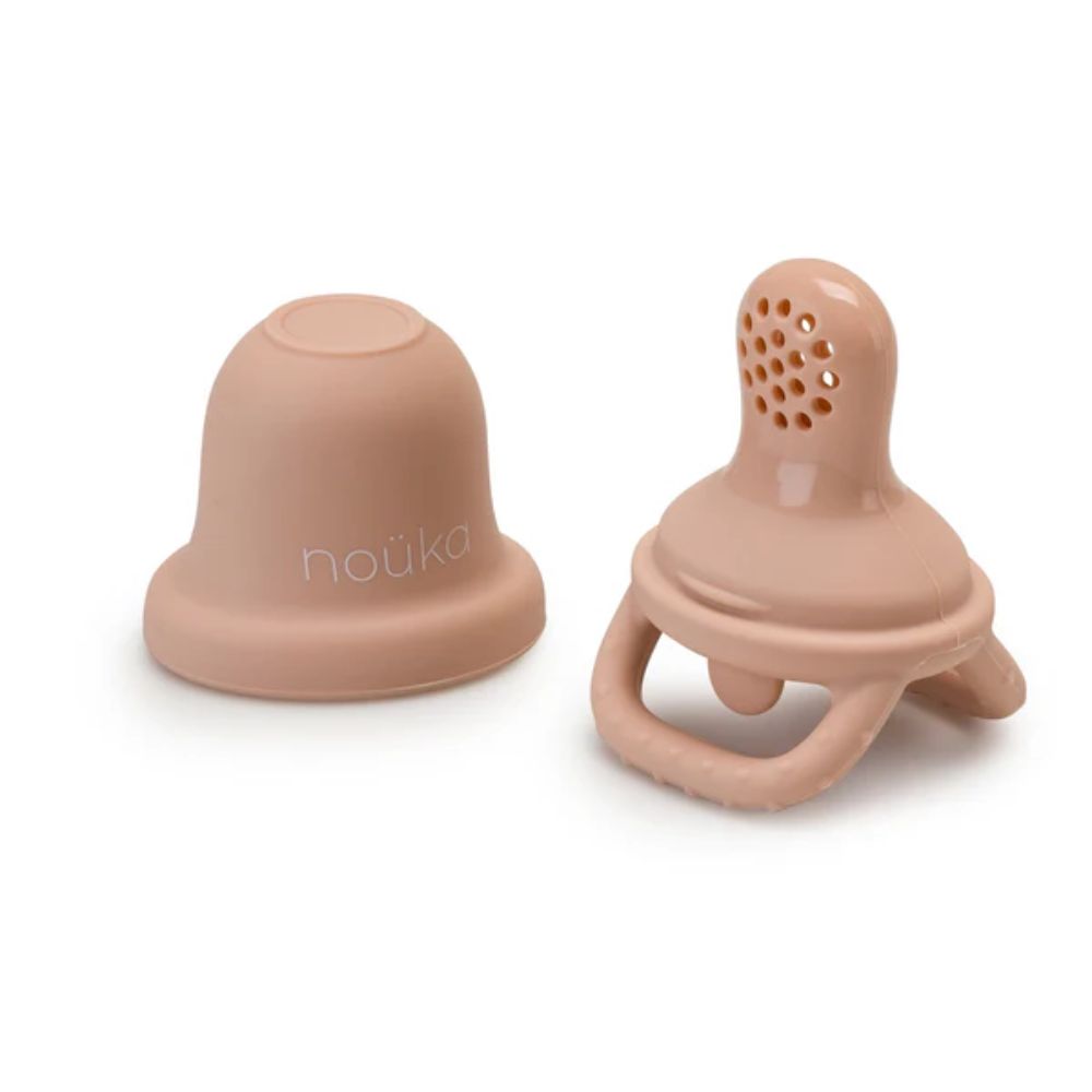 noüka Soft Blush Silicone Baby Food Feeder for Introducing Solid Foods
