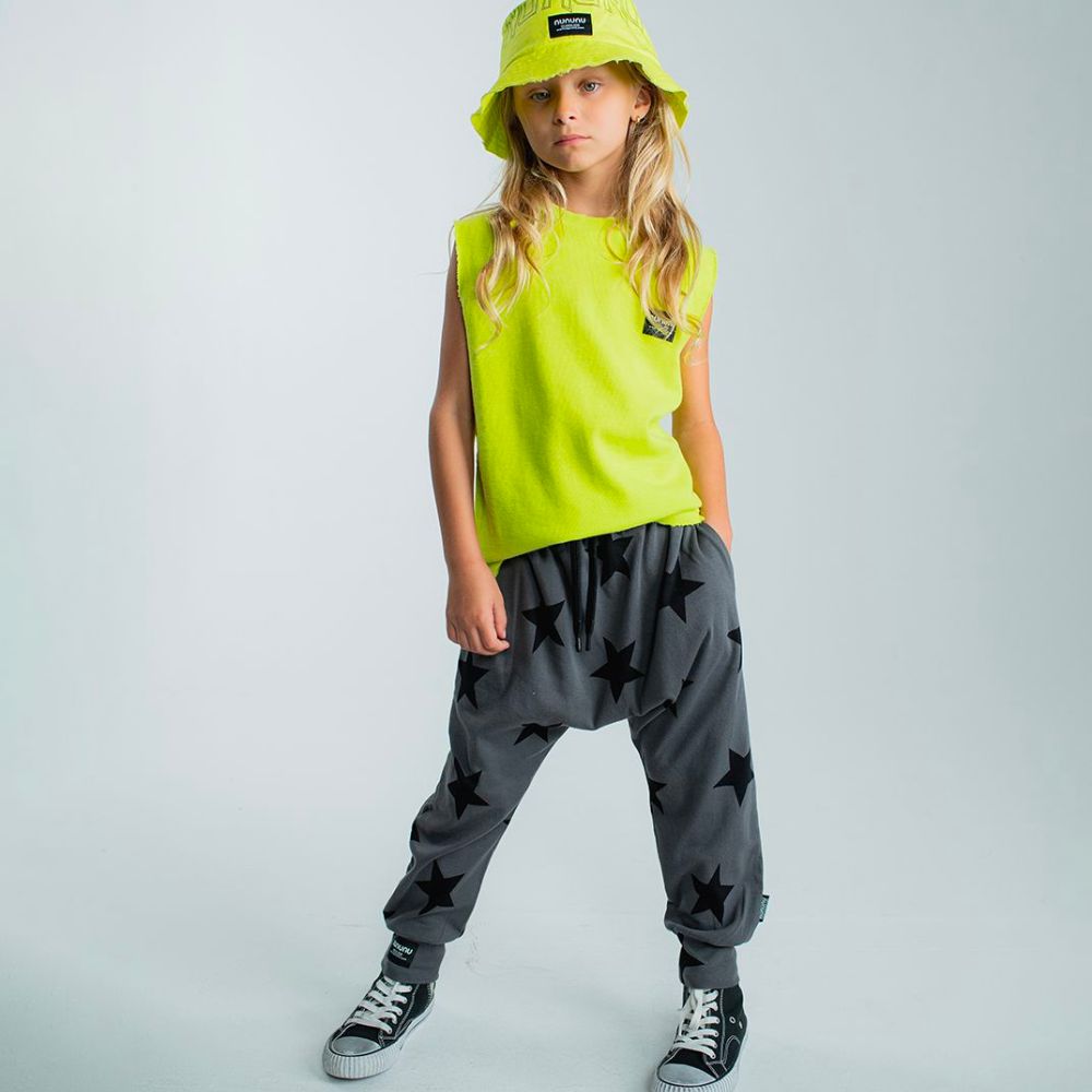 Nununu Soft Sleeveless Unisex Shirt in Hot Lime for Kids and Pre - teens